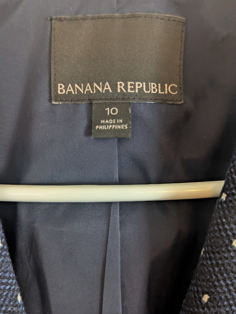 Banana Republic Jacquard Navy Cotton Stretch Blazer 10 - Picture 4 of 13